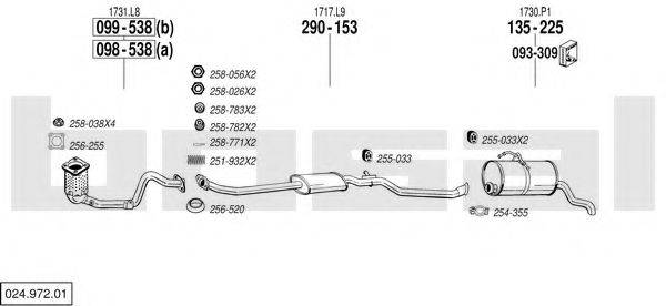 BOSAL 02497201 Система випуску ОГ