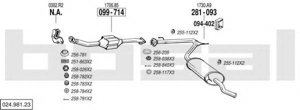 BOSAL 02498123 Система випуску ОГ