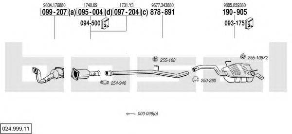 BOSAL 02499911 Система випуску ОГ