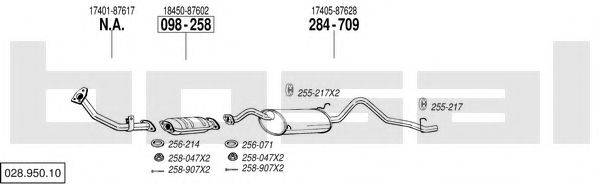 BOSAL 02895010 Система випуску ОГ