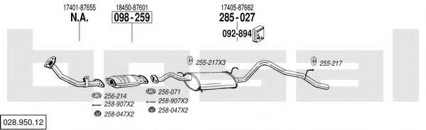 BOSAL 02895012 Система випуску ОГ