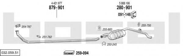 BOSAL 03205951 Система випуску ОГ