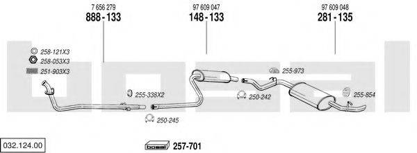 BOSAL 03212400 Система випуску ОГ