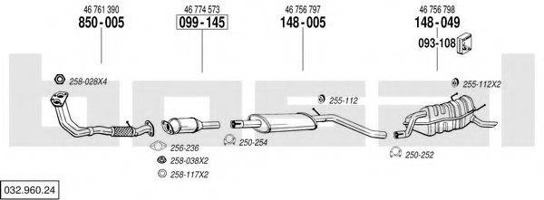 BOSAL 03296024 Система випуску ОГ