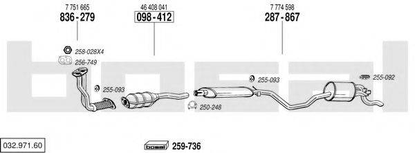 BOSAL 03297160 Система випуску ОГ