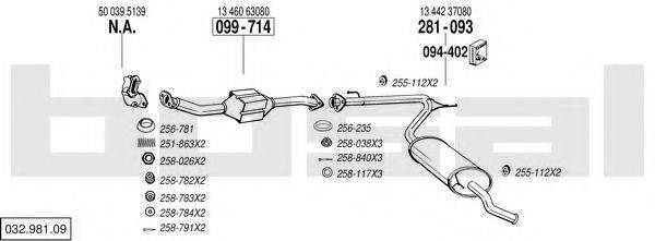 BOSAL 03298109 Система випуску ОГ