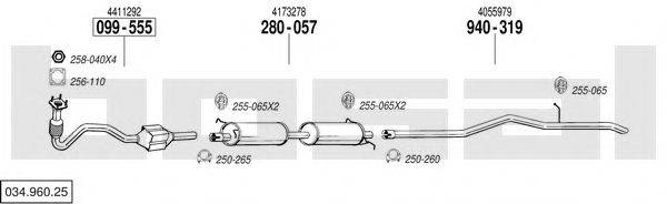 BOSAL 03496025 Система випуску ОГ