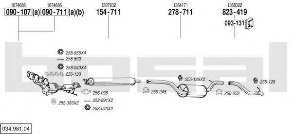 BOSAL 03498104 Система випуску ОГ