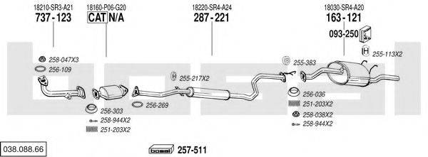 BOSAL 03808866 Система випуску ОГ