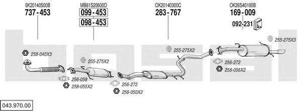 BOSAL 04397000 Система випуску ОГ