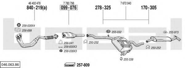 BOSAL 04606386 Система випуску ОГ