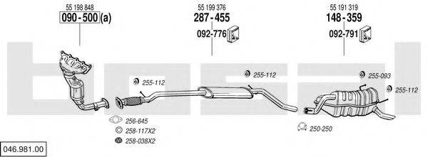 BOSAL 04698100 Система випуску ОГ