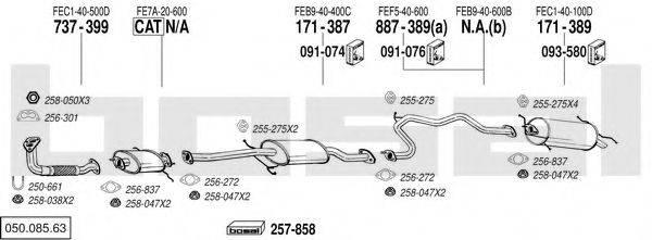 BOSAL 05008563 Система випуску ОГ