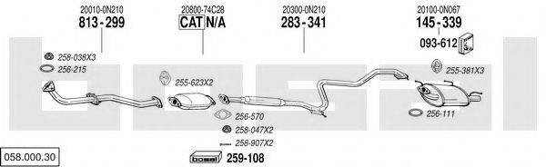 BOSAL 05800030 Система випуску ОГ