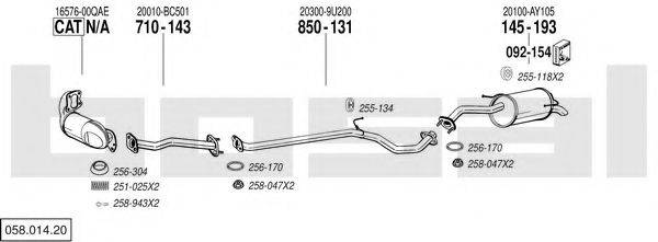 BOSAL 05801420 Система випуску ОГ