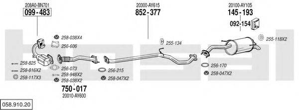 BOSAL 05891020 Система випуску ОГ