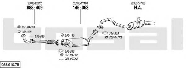 BOSAL 05891075 Система випуску ОГ