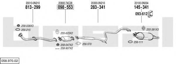 BOSAL 05897002 Система випуску ОГ