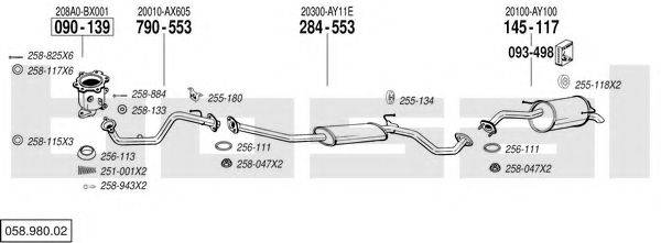 BOSAL 05898002 Система випуску ОГ