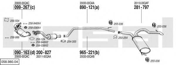 BOSAL 05898004 Система випуску ОГ