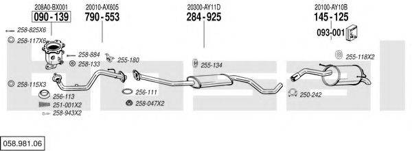 BOSAL 05898106 Система випуску ОГ