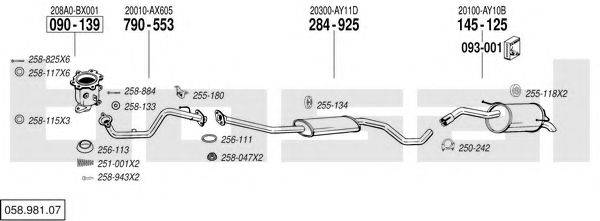 BOSAL 05898107 Система випуску ОГ