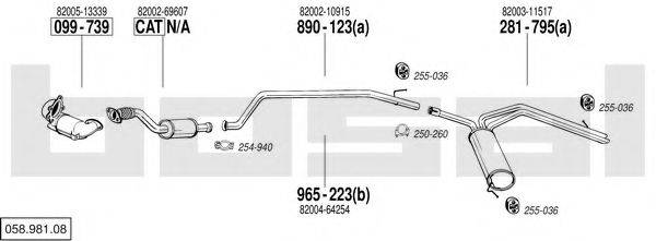 BOSAL 05898108 Система випуску ОГ