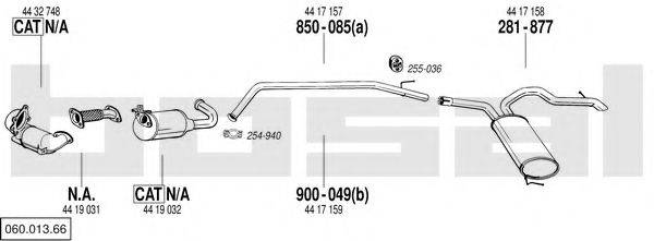 BOSAL 06001366 Система випуску ОГ