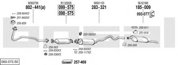 BOSAL 06007250 Система випуску ОГ