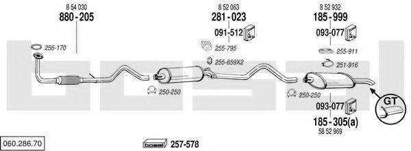 BOSAL 06028670 Система випуску ОГ