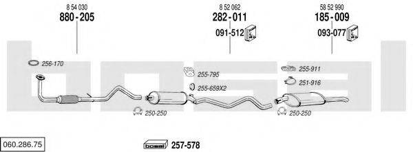 BOSAL 06028675 Система випуску ОГ