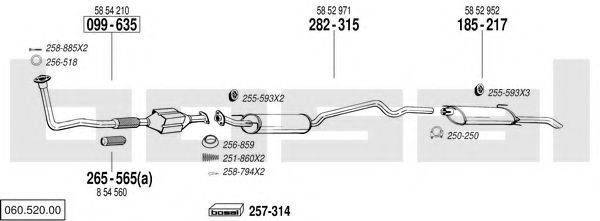 BOSAL 06052000 Система випуску ОГ