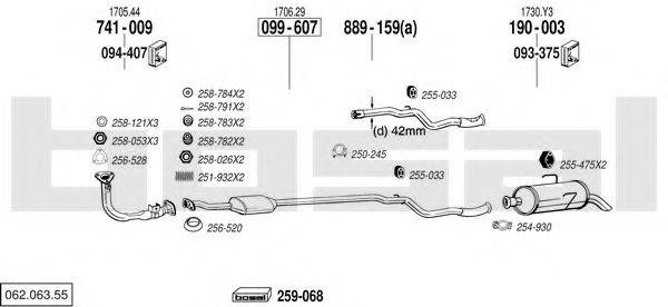 BOSAL 06206355 Система випуску ОГ