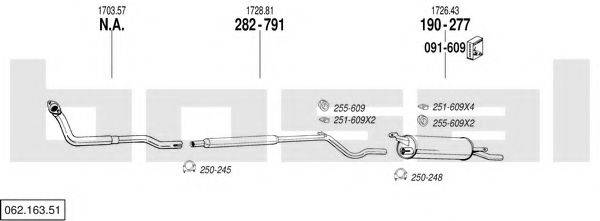 BOSAL 06216351 Система випуску ОГ