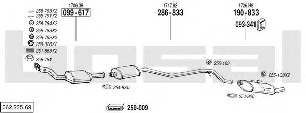 BOSAL 06223569 Система випуску ОГ