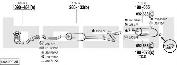 BOSAL 06290035 Система випуску ОГ