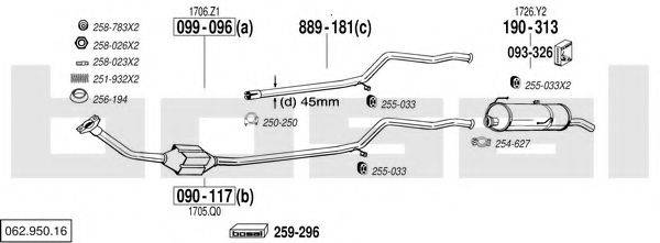 BOSAL 06295016 Система випуску ОГ