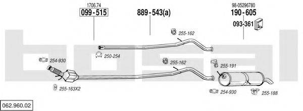 BOSAL 06296002 Система випуску ОГ