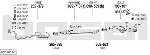 BOSAL 06296008 Система випуску ОГ