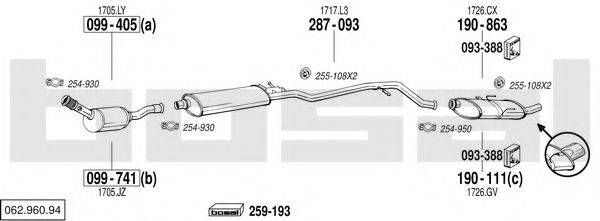 BOSAL 06296094 Система випуску ОГ