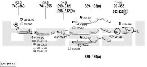 BOSAL 06297031 Система випуску ОГ