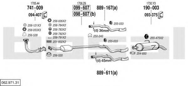 BOSAL 06297131 Система випуску ОГ