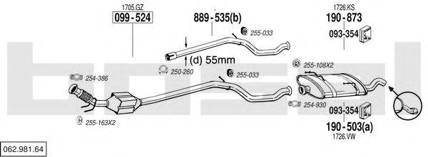 BOSAL 06298164 Система випуску ОГ