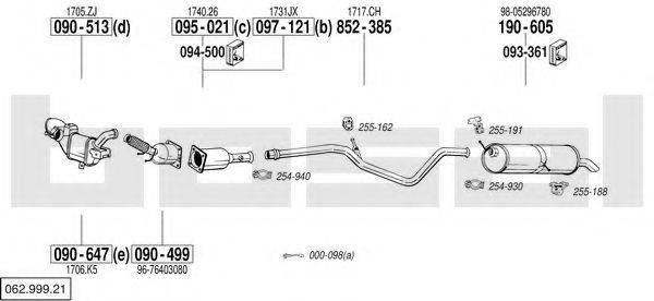 BOSAL 06299921 Система випуску ОГ