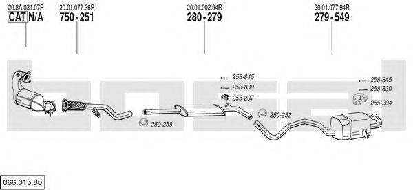 BOSAL 06601580 Система випуску ОГ