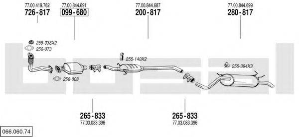 BOSAL 06606074 Система випуску ОГ