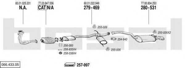 BOSAL 06643305 Система випуску ОГ