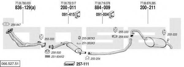 BOSAL 06652751 Система випуску ОГ