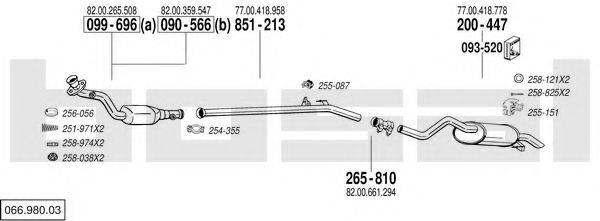 BOSAL 06698003 Система випуску ОГ