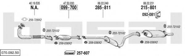 BOSAL 07009250 Система випуску ОГ